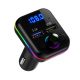 Szivargyújtós FM Transmitter Bluetooth 5.3, MP3 lejátszó 2xUSB autós töltő, telefon töltő, kihangosító, Rainbow LED