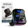 Szivargyújtós FM Transmitter Bluetooth 5.3, MP3 lejátszó 2xUSB autós töltő, telefon töltő, kihangosító, Rainbow LED