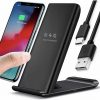 Indukciós vezeték nélküli telefon állvány, töltő, max 15W, USB-C kábellel, fekete 