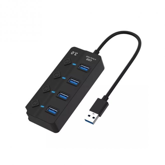 BLACKBIRD USB-C HUB 4xUSB 3.0 kikapcsolható csatlakozóval (BH1373)