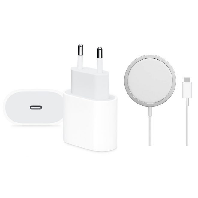 Apple iPhone-hoz 20W USB-C Gyors töltő + Vezeték nélküli mágneses indukciós Magsafe USB-C töltő kábel