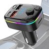 Szivargyújtós FM Transmitter Bluetooth 5.3+EDR, MP3 lejátszó 2xUSB 3.1 + USB-C autós töltő, telefon töltő, kihangosító, Rainbow LED