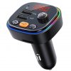 Szivargyújtós FM Transmitter Bluetooth 5.0, MP3 lejátszó 2xUSB autós töltő, telefon töltő, kihangosító, SD kártya foglalattal, Rainbow LED (C20)