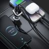 88,5W 2 x USB-C + 1 x USB Szivargyújtós Telefon Autós Gyorstöltő 2db PD és 1db QC Portal