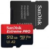 SanDisk MicroSD kártya - 512GB microSDXC Extreme Class 10 U3 V30 + Adapter