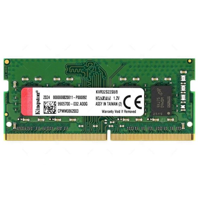 Kingston 8GB DDR4 3200MHz laptop memória, KVR32S22S8/8