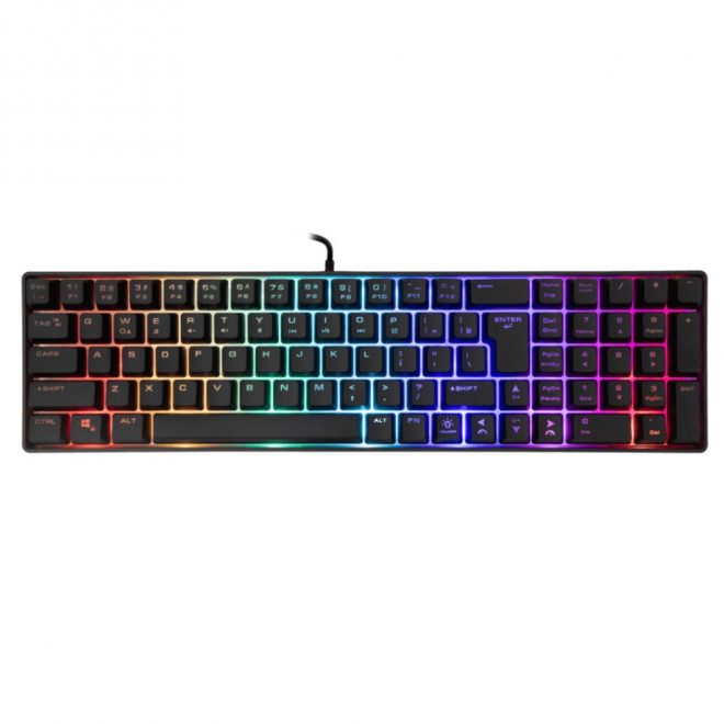 White Shark GLADIUS RGB világítós angol kiosztású fekete gamer billentyűzet (BGK-001114B)