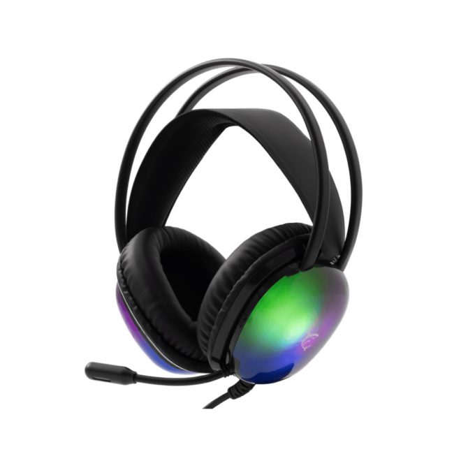 White Shark PEACOCK fekete vezetékes RGB Gamer Fejhallgató (GH-2444B)