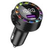 Szivargyújtós Rainbow LED FM Transmitter 30W USB-C + USB-A telefon gyors töltővel, MP3 lejátszás (Jellico - FM2)