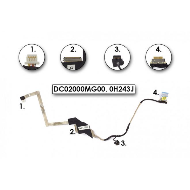 Dell Inspiron 910, Mini 9, 910 Használt LCD átvezető kábel, LCD cable, DC02000MG00