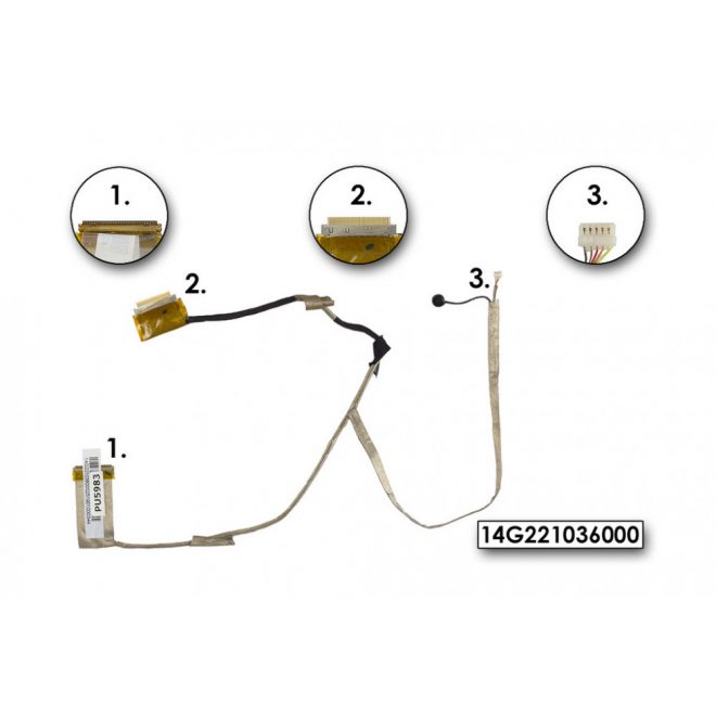 Asus K53E, K53SC, K53SD, K53SK, használt LCD kábel mikrofonnal, 14G221036000