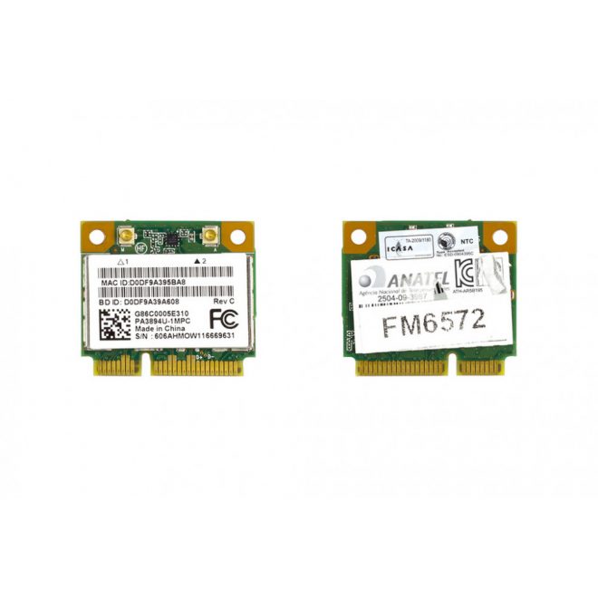 Atheros AR5B195 használt Mini PCI-e (half) WiFi kártya Toshiba Satellite L755D (G86C0005E310)