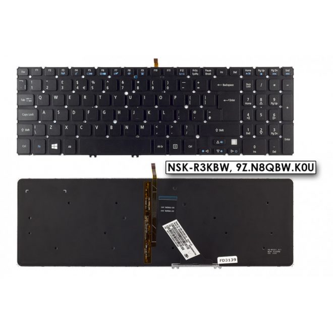 Acer Aspire M5-581T fekete UK angol Laptop billentyűzet